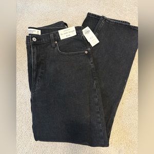 Abercrombie black high rise ankle straight jeans - size 32L